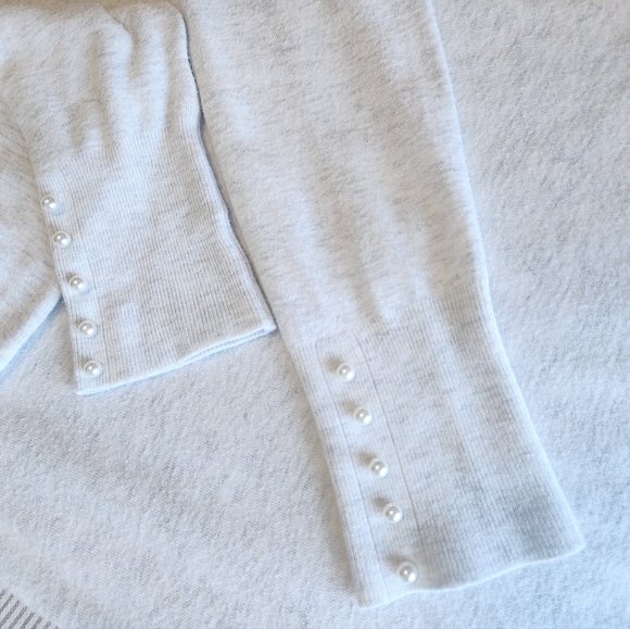 Zara Knit Pearl Sleeve Sweater - Picture 3 of 8